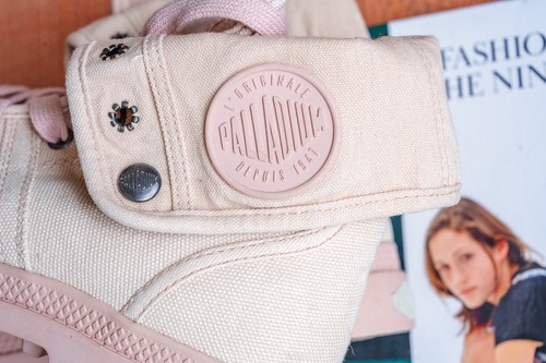 Womens Palladium Boots Baggy - Rose Canvas, Wms Size 8.5 US 100% Vegan - Picture 2 of 13