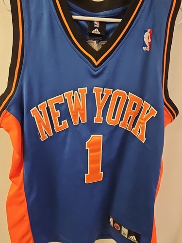 Adidas Authentic New York Knicks NBA Amare Stoudemire #1 Blue Jersey Men 48 Sewn - Picture 2 of 9