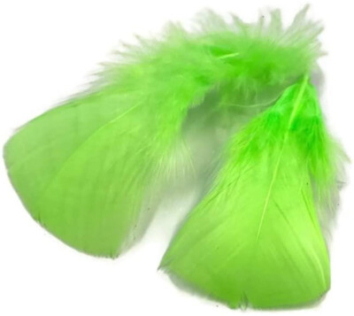 Chartreuse Turkey T-Base Plumage Feather Bridal Corsage Bouquet Decor DIY 20 Pc 