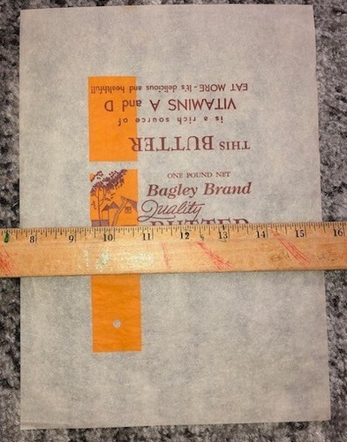 Butter Wrapper Bagley Brand Wisconsin WI NOS Unused 1940s Vintage Original Old - Picture 4 of 4