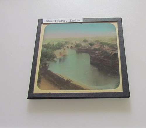 COLOUR Glass Magic Lantern Slide BHURTPORE C1910 INDIA PHOTO - Picture 2 of 2