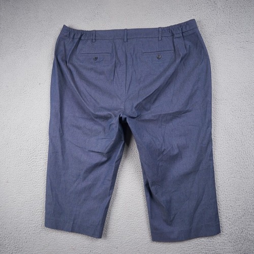 Talbots Chelsea Pants Womens Plus Size 22WP Petite Blue Chambray Crop Pants - Picture 3 of 10