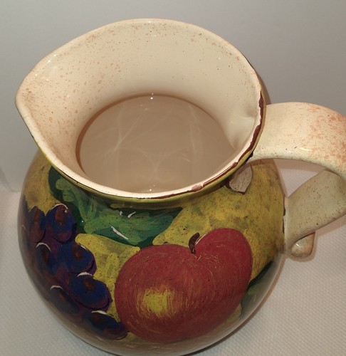 Large Hand Painted Italy Pitcher Grapes Bloomingdale's Vessel Hand Made Italian - Picture 5 of 10