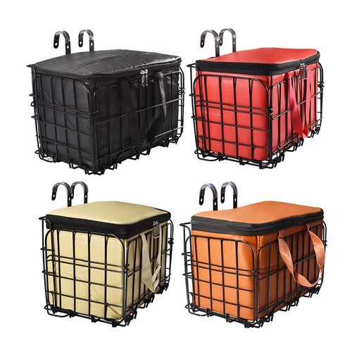 Ebike Bike Basket Front/Rear Folding Bicycle Basket With Removable Liner PU Bag - Picture 2 of 34