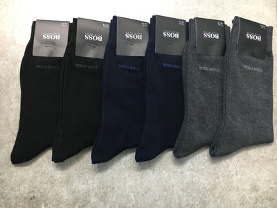 Hugo Boss Design Crew men dress Cotton Socks Black color size 7-9 5 pairs