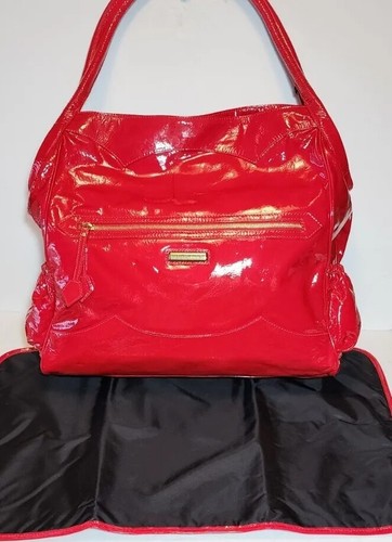 RARE ISABELLA FIORE RED TATTOO DOVE RAINBOW TRAVEL XLG HOBO SHOULDERBAG $795 - Picture 9 of 24