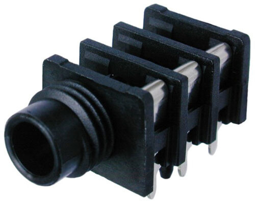 Paquete de 5 Neutrik NRJ6HH-1,1/4" conector estéreo, conmutado, medio roscado, montaje de PCB - Imagen 2 de 3