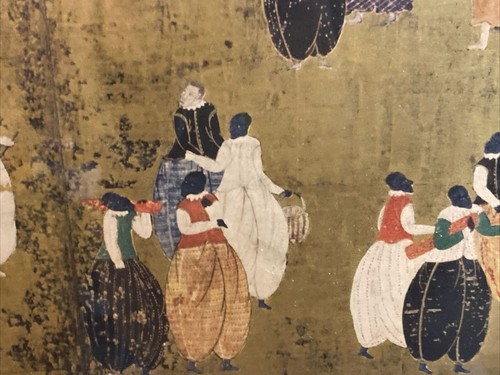 Vintage Asian Framed Art Of Portuguese Visitors Arriving In Japan Framed 1977 - Picture 9 of 21