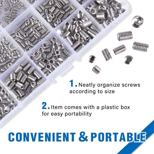 Complete 830pcs Set Screw Assortment - Metric & SAE Stainless Steel Set Screws - Picture 5 of 9