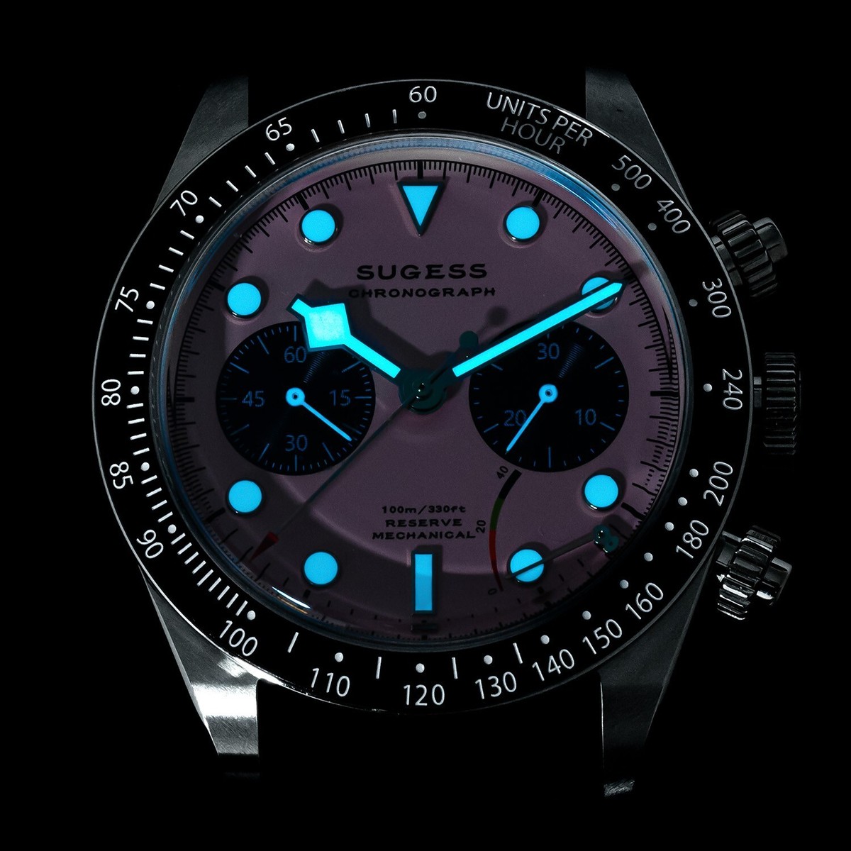Seagull Sugess ST1907 Panda 41mm Blue Power Indicator Chronograph