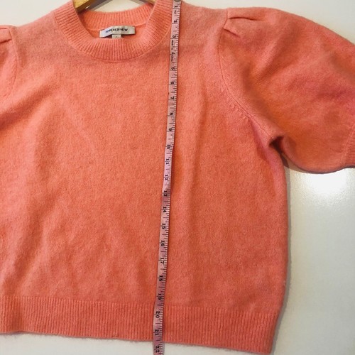 FOREVER NEW DENVER CORAL ALPACA POLYAMIDE WOOL PUFF SLEEVE KNIT TOP L RRP$90 - Picture 3 of 6