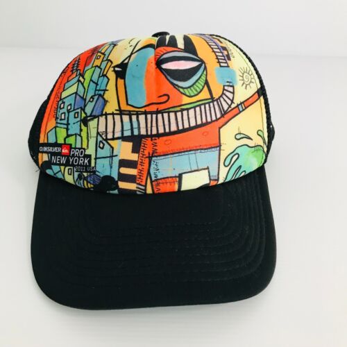 Quiksilver Pro New York 2011 USA Snapback Adjustable Hat Cap Black Multicoloured - Picture 1 of 9
