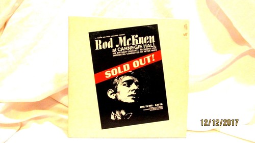 1969 Rod McKuen at Carnegie Hall Vinyl LP 33 Warner Bros WS 1794 Record - Picture 2 of 10