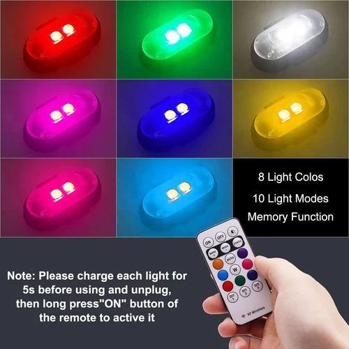 RGB LED Strobe Light Wireless Remote Control For Car Bike Motorcycle Flash Lamps - Picture 5 of 21