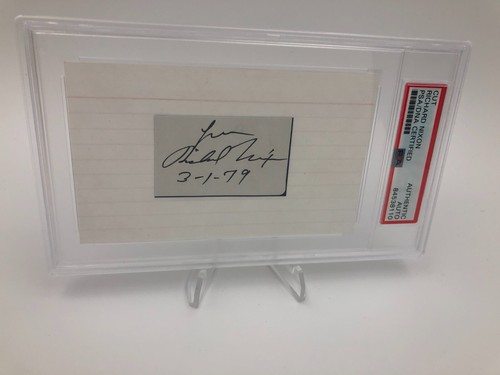 President RICHARD M. NIXON PSA CUT AUTO Signed AUTHENTIC AUTOGRAPH Index Card - Picture 5 of 10
