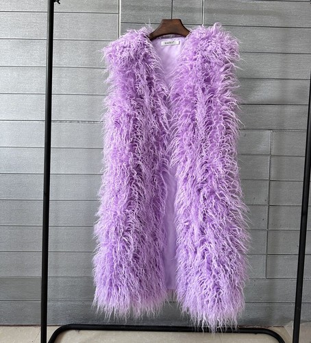 Ladies Winter Long Vest Jacket Warm Gilet Waistcoat Sleeveless Faux Fur Coat - Picture 28 of 31