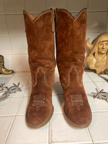 Wolverine 1974 Red Suede Cowboy Boot Women’s Sz 7.5 M Made in USA - Picture 9 of 23