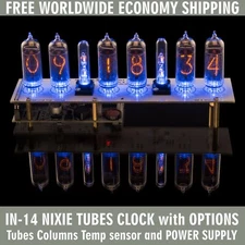 IN-14 Nixie Tubes Clock [Tubes Columns Temp sensor Power Supply] Arduino comp.