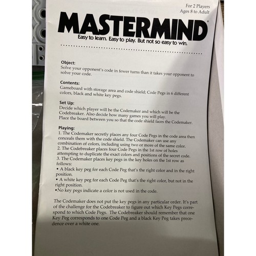Mastermind Strategy Board Game Pressman 2+ Players Classic Logic Puzzle Toy - Picture 6 of 9