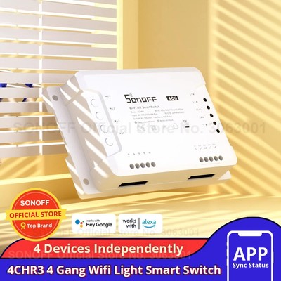 4Gang Wifi Light Smart Switch,4Channel Electronic Switch IOS Android App Control