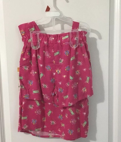 365 Kids By Garanimals Girls 2pc Pink Outfit Shirt & Shorts Flamingo Floats Sz 8 - Picture 4 of 5
