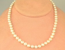 6.5 - 7.3 MM FRESHWATER PEARL 17.5 INCH NECKLACE WITH STERLING SILVER CLASP