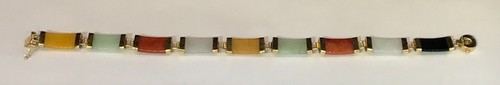 Vintage 14KT Yellow Gold Agate Bracelet - Picture 5 of 5