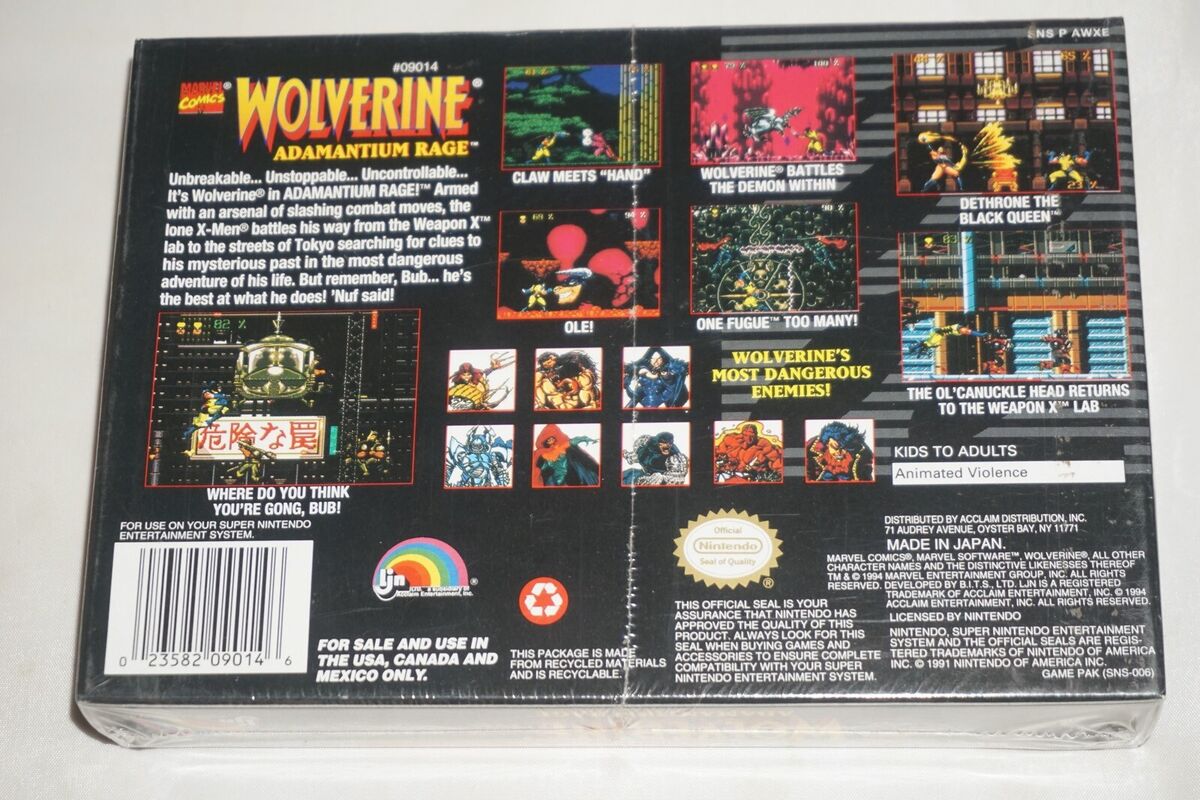 Wolverine: Adamantium Rage (Super Nintendo Entertainment Wolverine: Adamantium Rage (Super Nintendo Entertainment