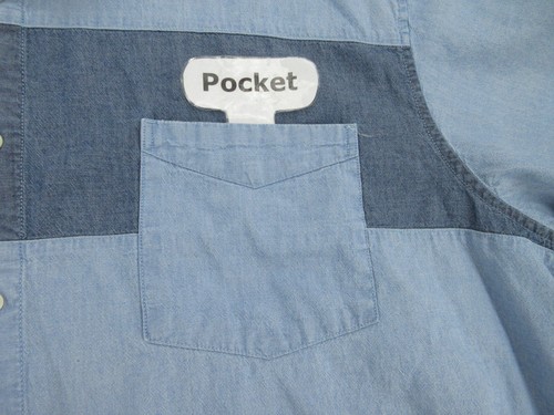 Foundry Shirt Mens 3XL Blue Young Mens Pocket Short Sleeve Button Up Adult XXXL - Picture 5 of 9