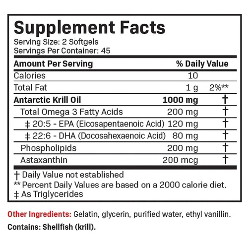 Futurebiotics Antarctic Krill Oil with Omega-3s EPA, DHA, Astaxanthin - Non-GMO - Picture 3 of 3