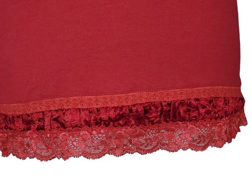 Cooper by Trelise Ruched Red Wine Lace Tank Top Open Front Sexy Satin BNWT Sz. 4 - Picture 4 of 7