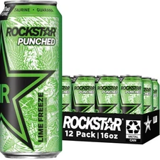 Rockstar Energy Drink, Punched Lime Freeze, 16 Fl Oz (Pack of 12) -FREE SHIPPING
