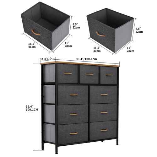 Comò portaoggetti 9 cassetti organizer casa camera da letto comodino armadio - Foto 5 di 5