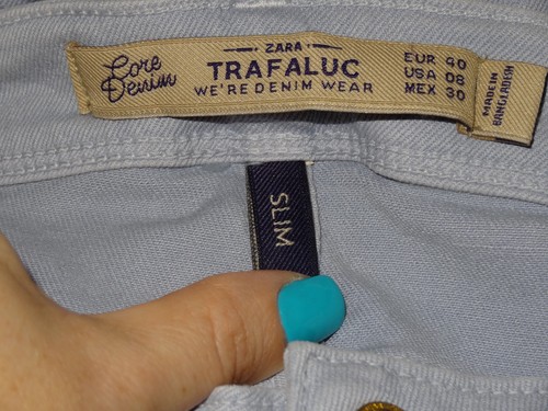 Zara Trafaluc Denim Wear Women Green Purple White Jeans Size 8 10 Eur 40 42 New  - Picture 26 of 30