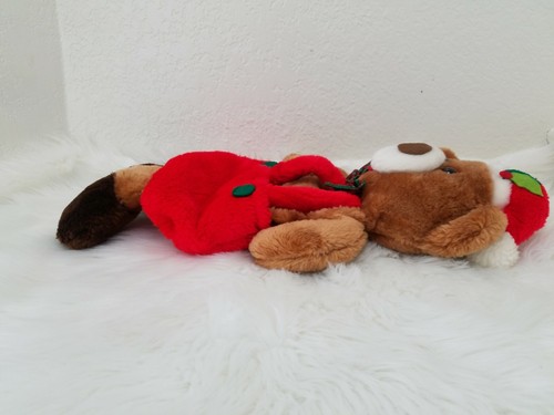 Rennoc Santa's Best Teddy Bear Christmas Stocking Plush Overalls Red Bow Stuffed - Picture 10 of 11