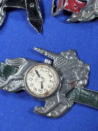 6 1950's Tin Children's COWBOY Watches w/ Original Straps, Made in Japan - Picture 9 of 11