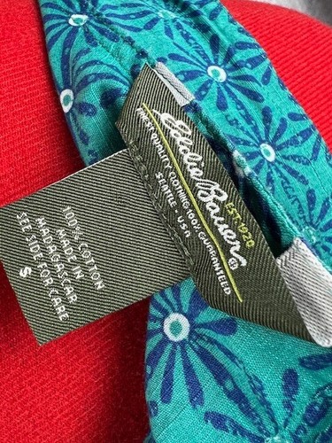 Eddie Bauer Women’s Button Front Sleeveless Top Floral Blue Size S 100% Cotton - Picture 4 of 6