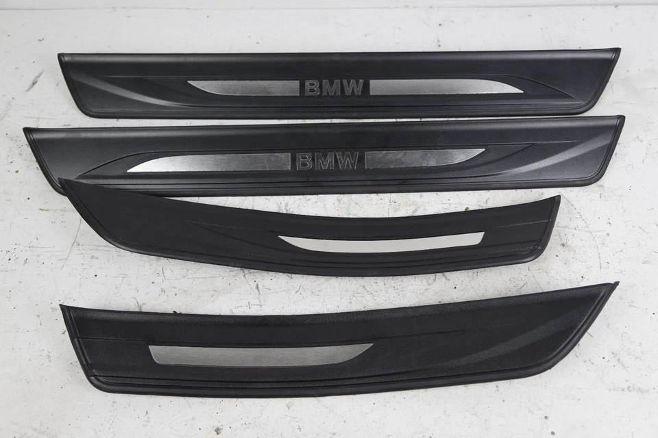 Juego de molduras de umbral de puerta interior BMW F10 OEM 2011-2016 528i 535i 550i negro Foto 2 de 4