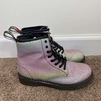 Martens Boots Rainbow Glitter Zipper J Womens US Style