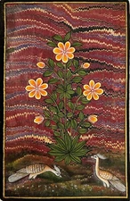 Antique Book cover Watercolor Painting of Delicate Flowers in Full Bloom