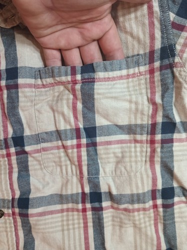 Outdoor Life Button Down Shirt Mens Tag Size 3XL Long Sleeve Blue & Beige Plaid - Picture 5 of 13