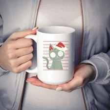 Christmas Funny Cat Xmas Santa Style Ugly Christmas Sweater Mug