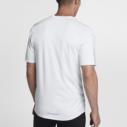 NIKE MEN'S MILER FLASH REFLECTIVE RUNNING TOP SIZE XL WHITE/SILVER 858075 100 - Picture 4 of 5