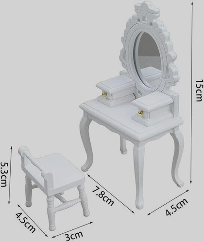 New In Box!! 1:12 Doll House Furniture Toys for Dollhouse Vanity Set - Black - Picture 11 of 41