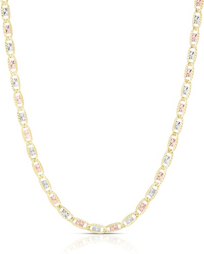 Floreo 10k Tri-Color Gold 2mm Valentino Gliederkette Halskette - Bild 1 von 6