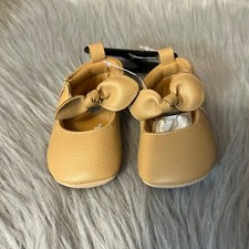 Carter's Child Of Mine Crib Shoes Baby Size 0-3 Months Brown Bow Shoes