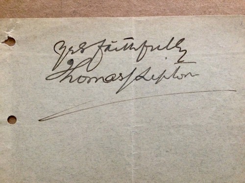 Autografo Thomas Lipton 1848-1931 commerciante di tè britannico  - Foto 5 di 7