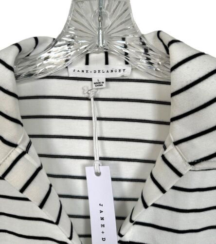 Jane & Delancey Damen Pullover Oberteil Kurzarm Gr. L weiß schwarz gestreift - Bild 3 von 8