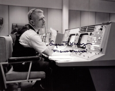 EUGENE GENE KRANZ SIGNED 8X10 PHOTO FLIGHT DIRECTOR APOLLO NASA RARE BECKETT BAS