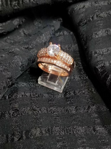 Genvieve Ehering 18K Roségold AAA CZ - Bild 11 von 20